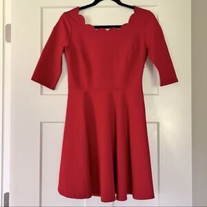 Lulu’s scalloped neckline‎ red cocktail dress